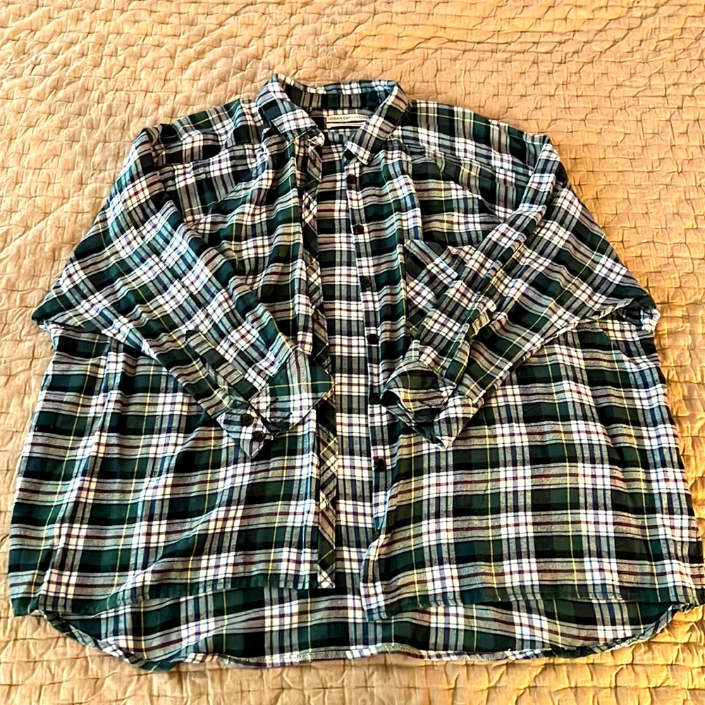 Urban Outfitters Brendan Green Drapey Flannel